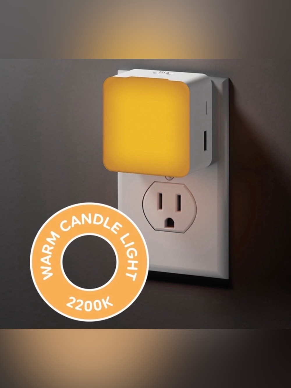 GE Night Light LED Plug-In with Fast Charging Ports - White - Picture 3 of 4